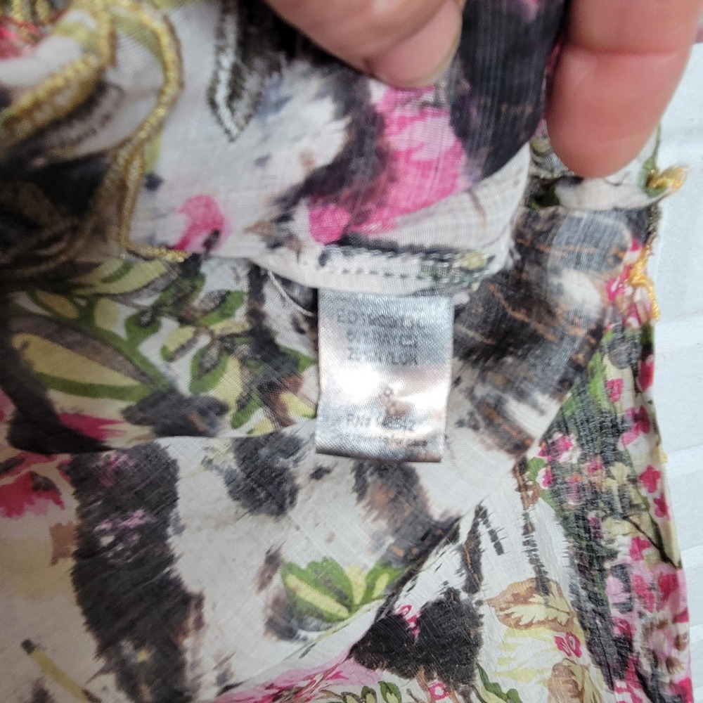 Aratta Silent Journey Blouse Tunic‎ Top Medium Embroidered Boho Artsy Sheer - Picture 11 of 13